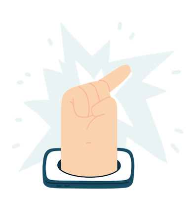 A hand pointing toward a button reading Start For Just $1.